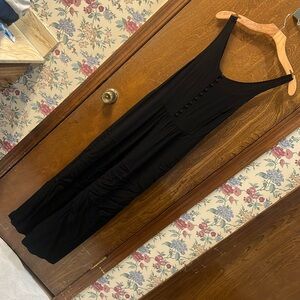 Madewell black romper with adjustable straps